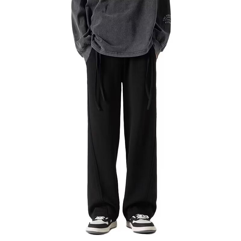 New Pants Boys 2024 New American Loose Straight Pants High Street Spring and Summer Heavy Casual Wide Leg