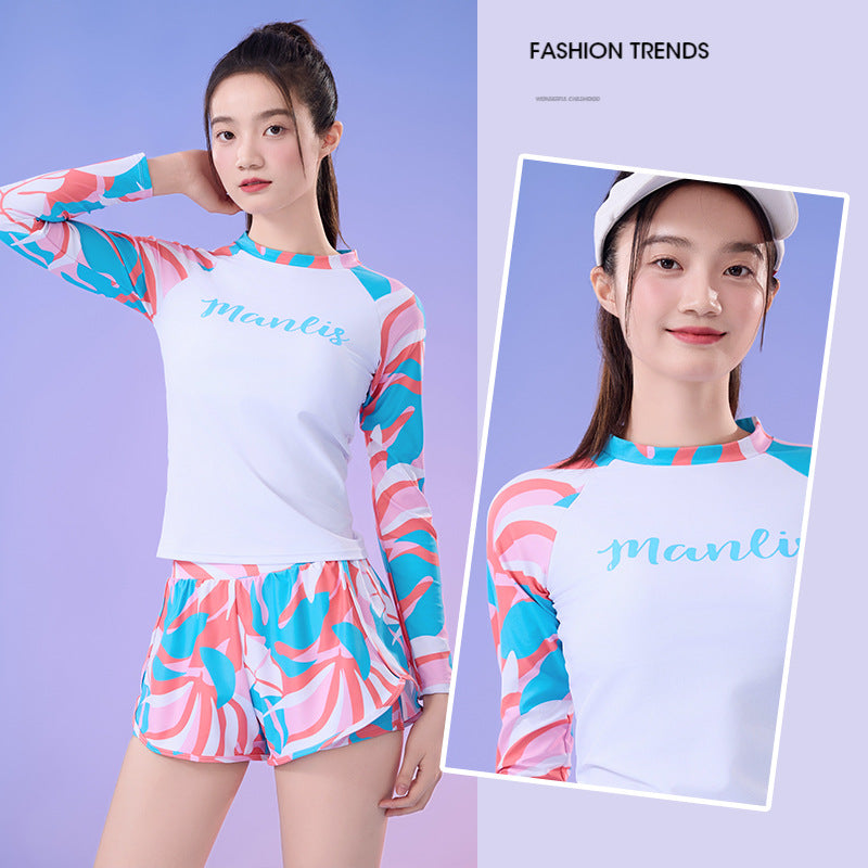 2025 New Long Sleeve Sun Cover Slimming Conservative Swimming Pool Special Swimwear Women Swimwear Hot Spring Yoga