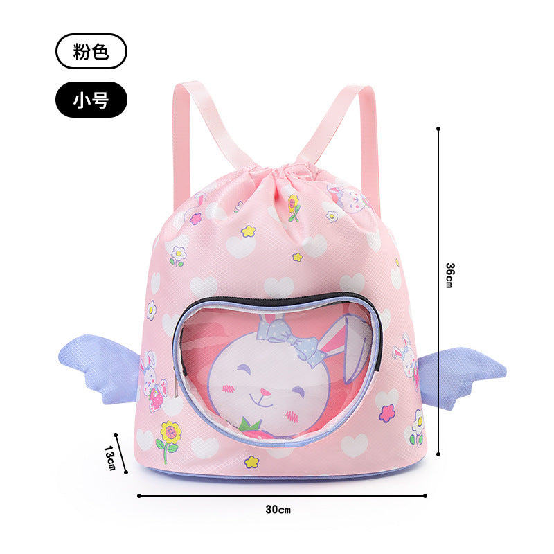 Children's Swimming Bag, Wet and Dry Separation Waterproof Storage Bag, Portable Backpack for Boys and Girls, Cute Cartoon Beach Backpack