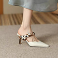 In Stock, One-Piece Dropshipping~ Women's Pointed-Toe High-Heeled Mules with Thin Heels, Medium Heels, Fashionable and Versatile Lazy Slippers