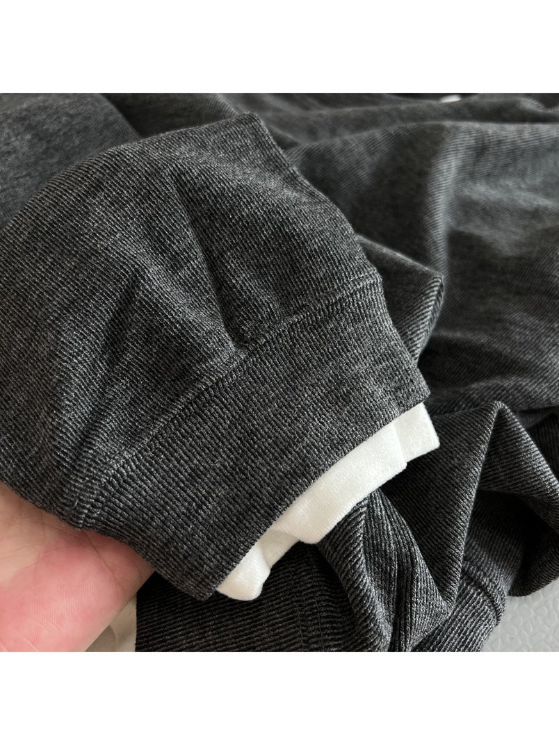 American Style Wear Retro Fake Two-Piece Stacked Sweaters Loose Pullover Long Sleeve Soft Waxy Feel Casual Autumn Women's Top