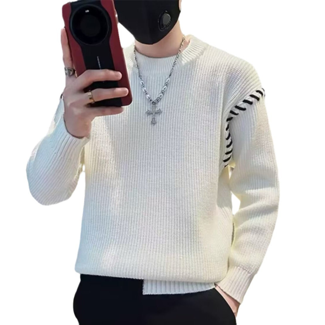 Autumn and winter new men's sweater high-end soft and comfortable sweater base fashion versatile trendy men's sweater