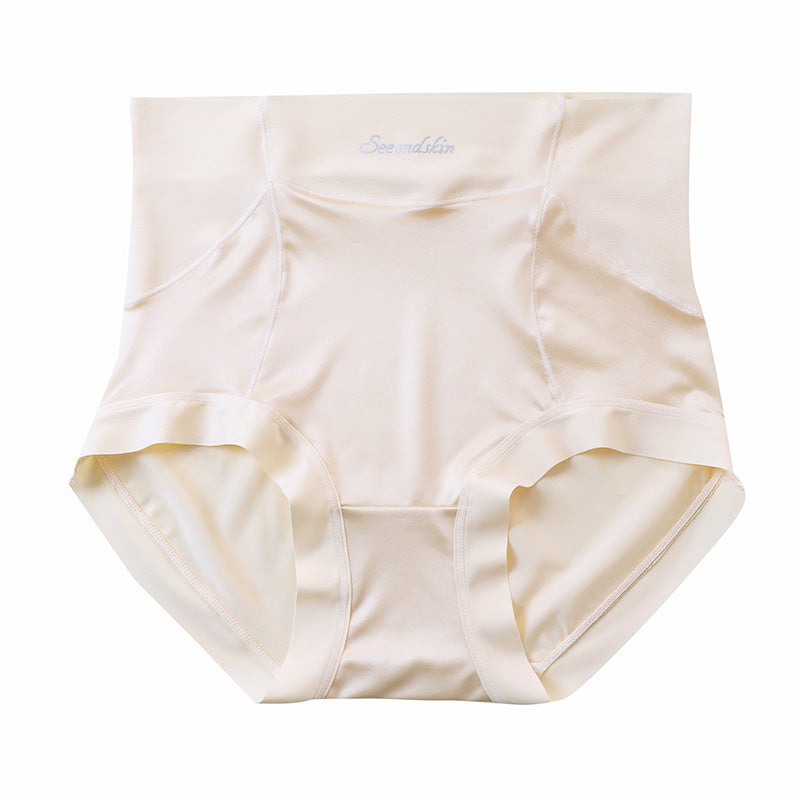 Seamless Light Luxury Women's Underwear High Waist Satin Underwear Women's Silk Antibacterial Crotch Abdomen-lifting Hip Bag Hip Briefs