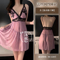 Sexy Pajamas for Women, Lace Purple Charm, Sexy Intimates, Elegant Suspender Nightgown, Women's White Backless Suspender Pajamas