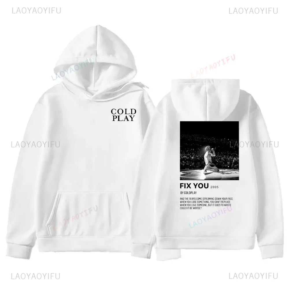 2025 Retro Street Pop Band Hoodies Men's Fashion Pullover Co