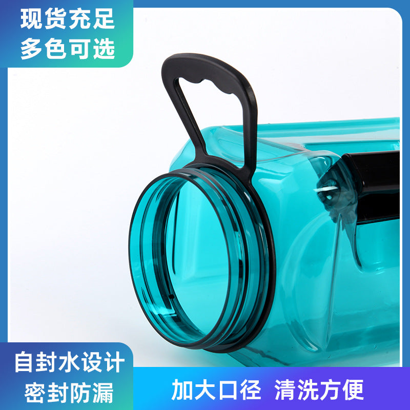 Outdoor Fitness Large Capacity Ton Ton Barrel Plastic Sports Kettle Portable Square Water Cup for Men and Women Summer Ton Ton Cup