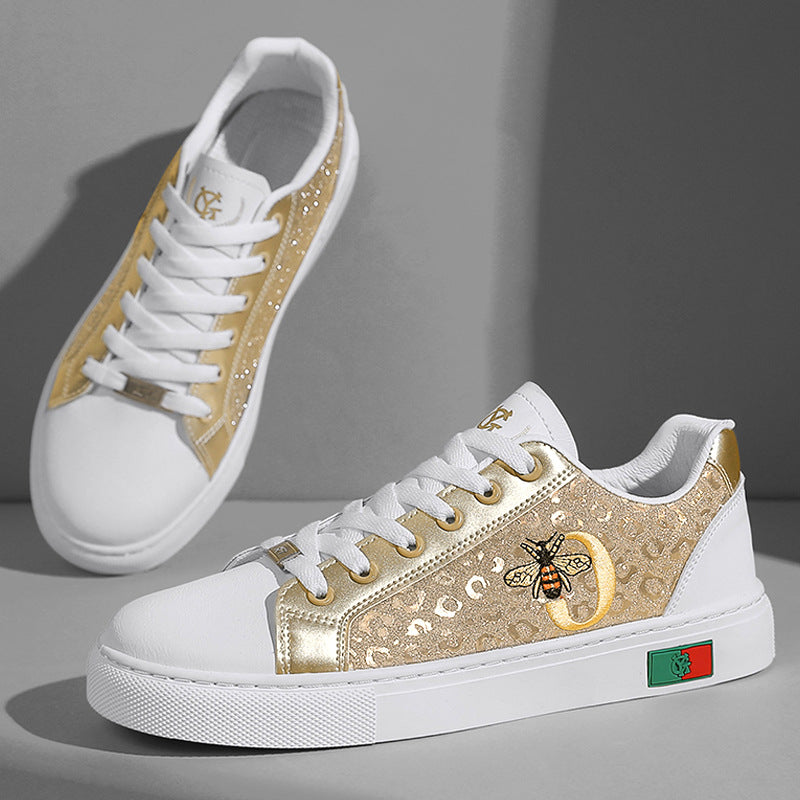 Spring Men's Fashion Embroidered Trendy Sneakers Versatile Comfortable Classic Student Low-Top Round-Toe Casual Shoes