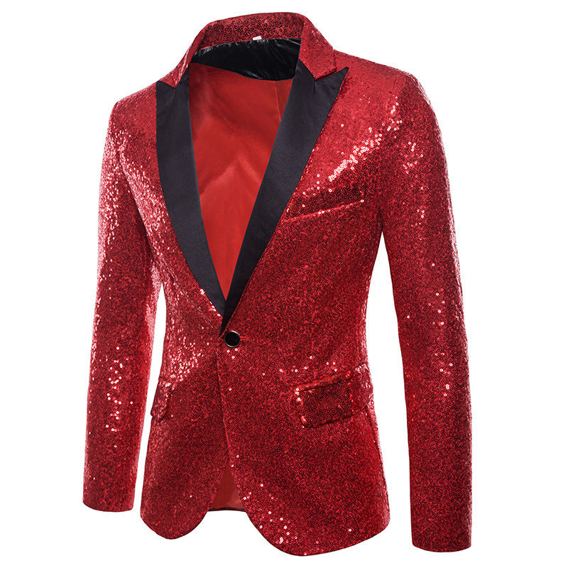 European and American Performance Suits, Gold Sequin Suits, Korean Suits, Nightclub Men's Clothing, Host Emcee Studio Jackets