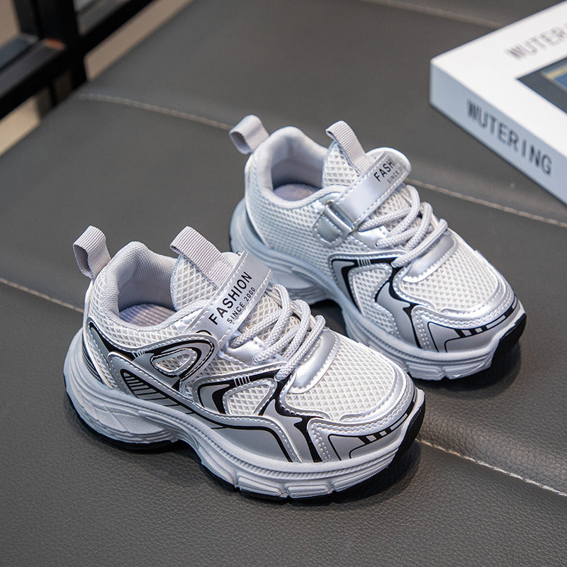 Children's Sports Shoes 2025 Spring & Fall New Popular Fashion Internet Celebrity Soft Sole Dad Casual and Comfortable Sports Shoes Trend