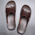 Summer New Outdoor Wear Slippers Men's Genuine Leather Korean Style Fashionable Men's Sandals Non-Slip Slides Men's Beach Shoes
