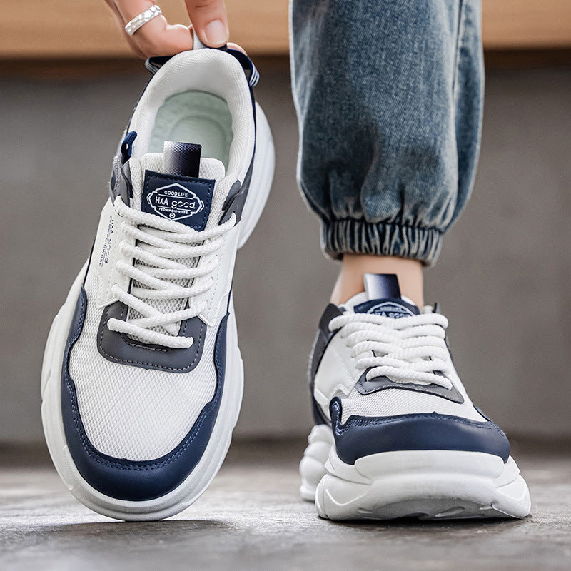 2025 Autumn New Men's Sneakers Thick-Soled Casual Running Shoes for Teenagers and Students Trendy Shoes Men's Wholesale