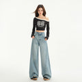 Wide-Leg Jeans for Women 2025 Spring New Retro High-Waisted Loose Slimming Summer Drape Straight Floor-Length Pants
