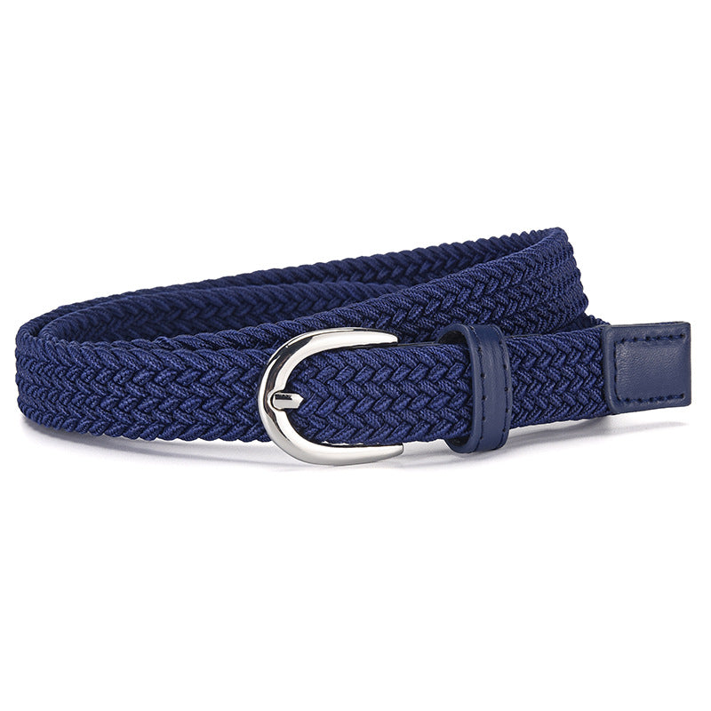 Children's Canvas Belt Unisex Military Training Pants Belt Women's Fashion Elastic Elastic Woven Lazy Belt