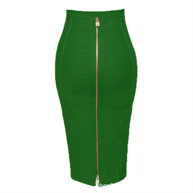 Bandage Skirt Stripesd Zipper Double-Open Sexy High-Waist Hip Skirt Skirt
