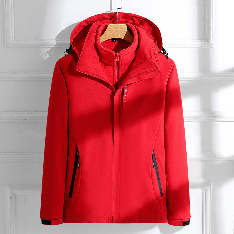 Jacket Bird's three-in-one detachable coat men's autumn and winter waterproof cold-proof warm mountaineering outdoor ski suit women