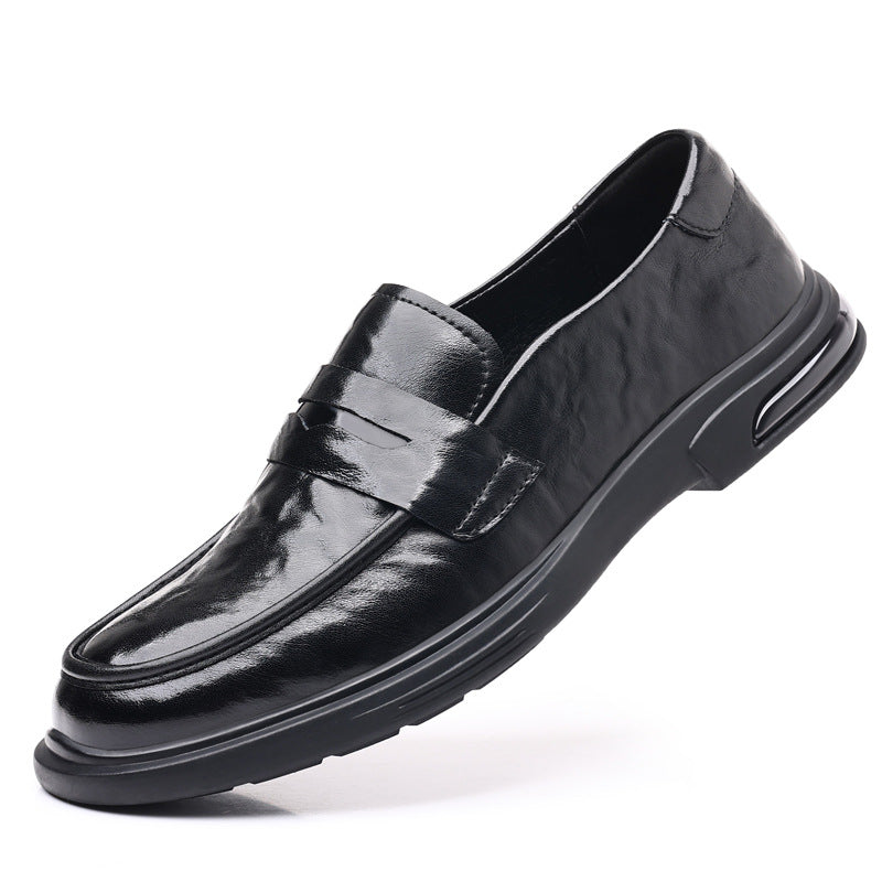 Men's Casual Leather Shoes 2026 New Style Cowhide Formal Business Leather Shoes Non-Slip Slip-On High-End Men's Shoes Wholesale