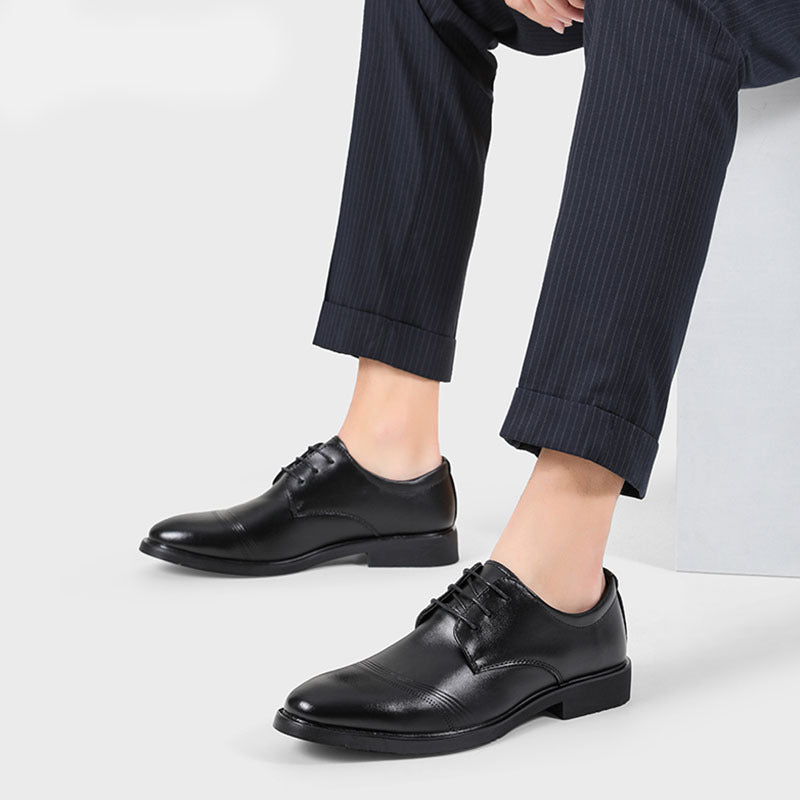 2025 Spring and Autumn Formal Business Men's Height Increasing Leather Shoes Invisible Height Increasing 6cm Men's Shoes Single Shoes Men's Wedding Shoes