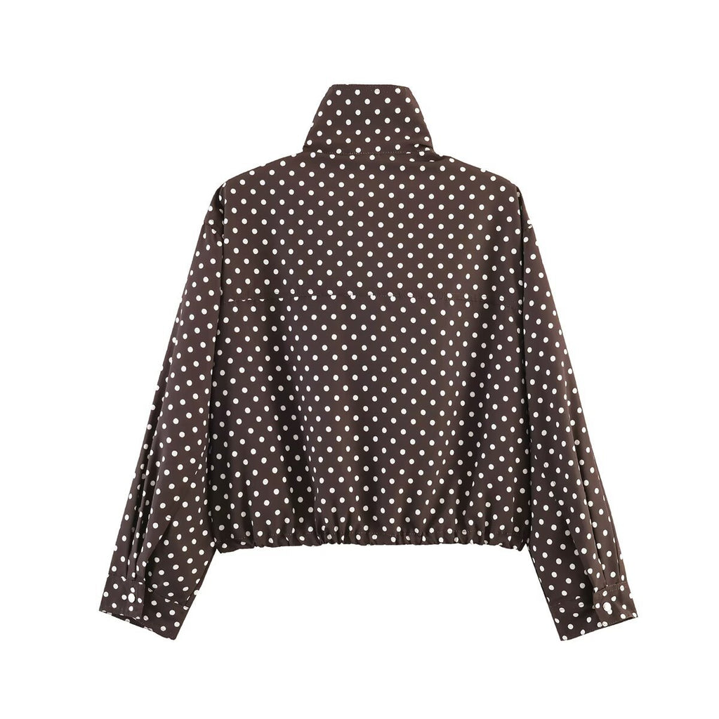 Taop&Za Women's Clothing 2026 Summer New Casual Style Cool and Chic 8-Color Stand-Up Collar Polka Dot Short Jacket
