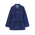 Cross-Border Aliexpress Popular Zr Women's Clothing Export Women's Clothing Wholesale Autum New Women's Clothing Denim Lace-Up Jacket