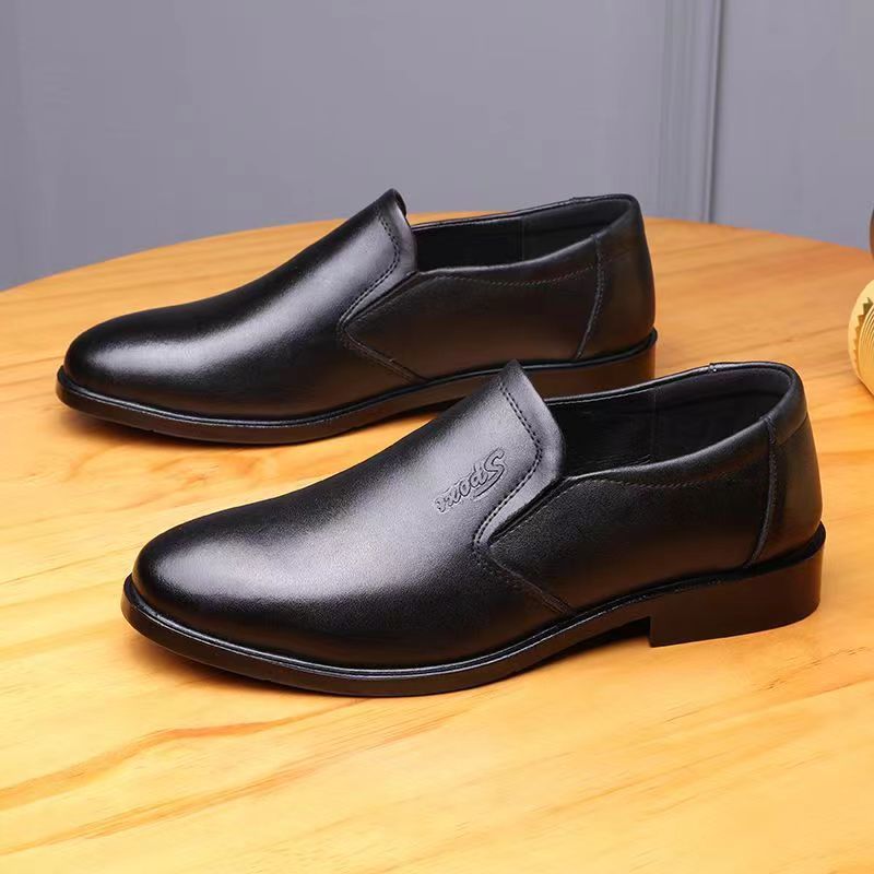 [Real Soft Leather] New Fashionable and Versatile Formal Leather Shoes for Dad, Men's Leather Shoes, Business Work Security Shoes