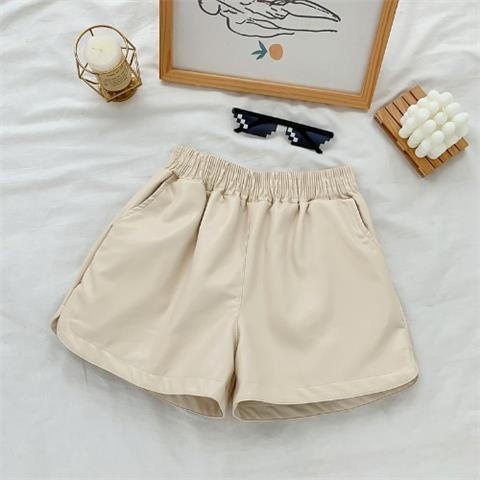 20 High waist casual outerwear leather pants wide leg pants chubby girl leather boot pants shorts women 22 plus size new autumn and winter slimming