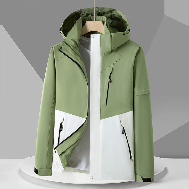 Cross-Border Spring and Autumn Jacket Casual Single-Layer Water-Repellent Outdoor Trendy Windproof Waterproof Loose Mountaineering Jacket Group Purchase