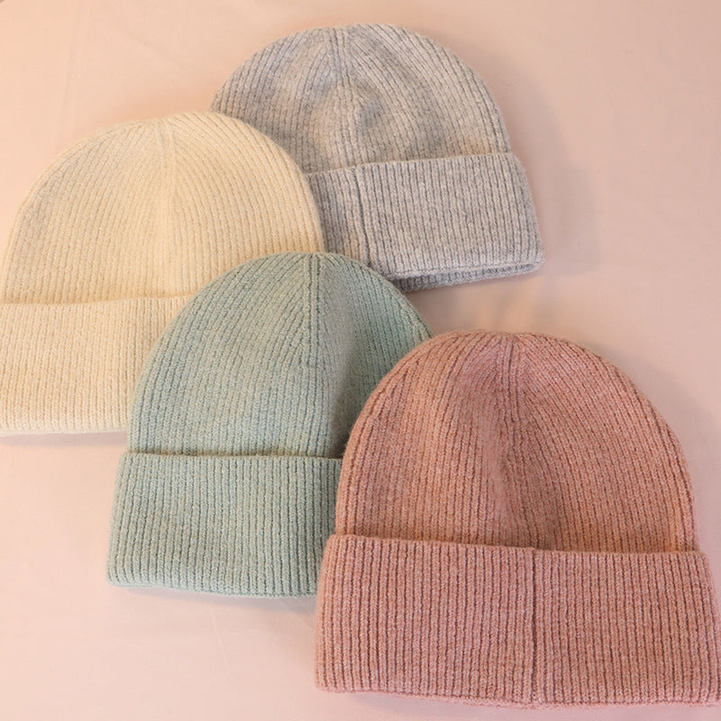 New Autumn and Winter Wool Women's Hats, Winter Warm Woolen Hats, Versatile Cold Hats, Knitted Hats, Wholesale Cross-Border