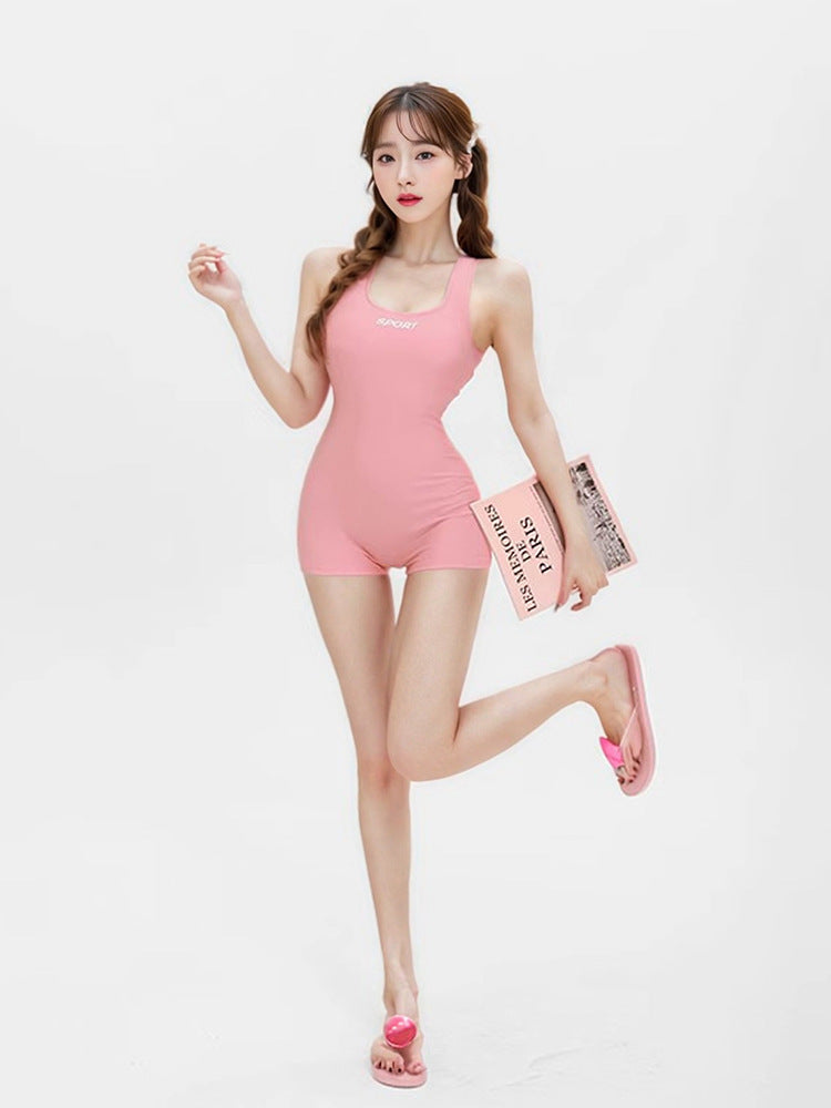 Swimsuit Women's Professional Swimming Pool Special Racing 2025 New Large Size Fat Girl One-Piece Boxer Briefs Swimsuit