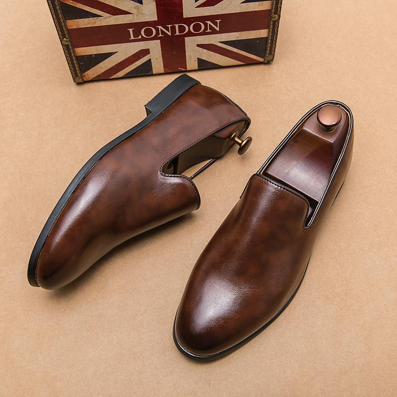 Japanese Men's Loafers Korean Style Summer New British Style Simple Business Formal Slip-On Casual Men's Leather Shoes