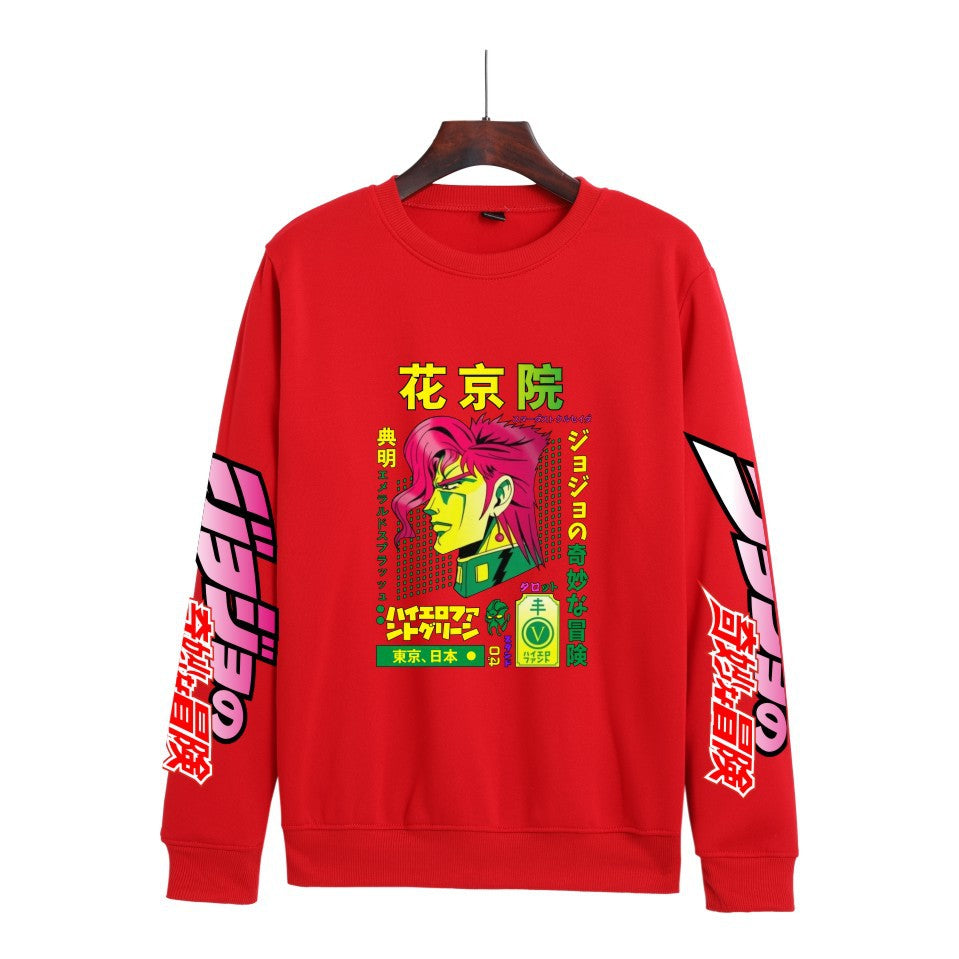 Cross-border Hot Hoodie JOJO's Wonderful Adventure Popular Printing Casual Men's and Women's Round Neck Sweater Autumn and Winter Fashion Spot