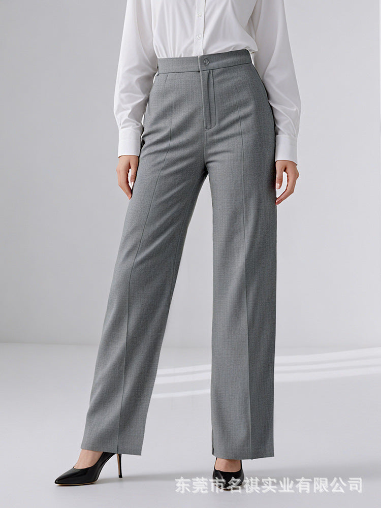 Summer New Style Men's and Women's Trousers, No-Iron Slim Professional Business Trousers, Cool Four-Way Elastic Straight-Leg Loose Trousers