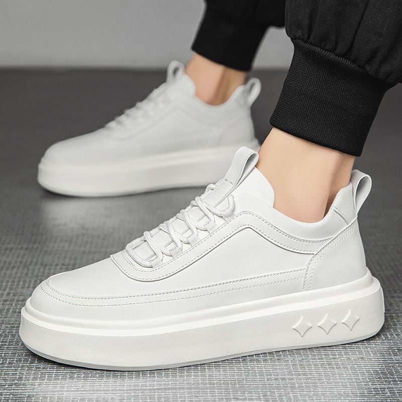 White Shoes Men's Shoes Summer Breathable Trendy Shoes Men's Sports Casual Shoes All-match Thick-soled High-height Shoes Men's Sneakers