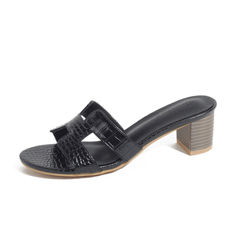 High-Heeled Shoes for girls 2026 New Summer Style, Elegant and High-End, Comfortable Thick-Heeled Sandals, Versatile 5cm Fashion Export