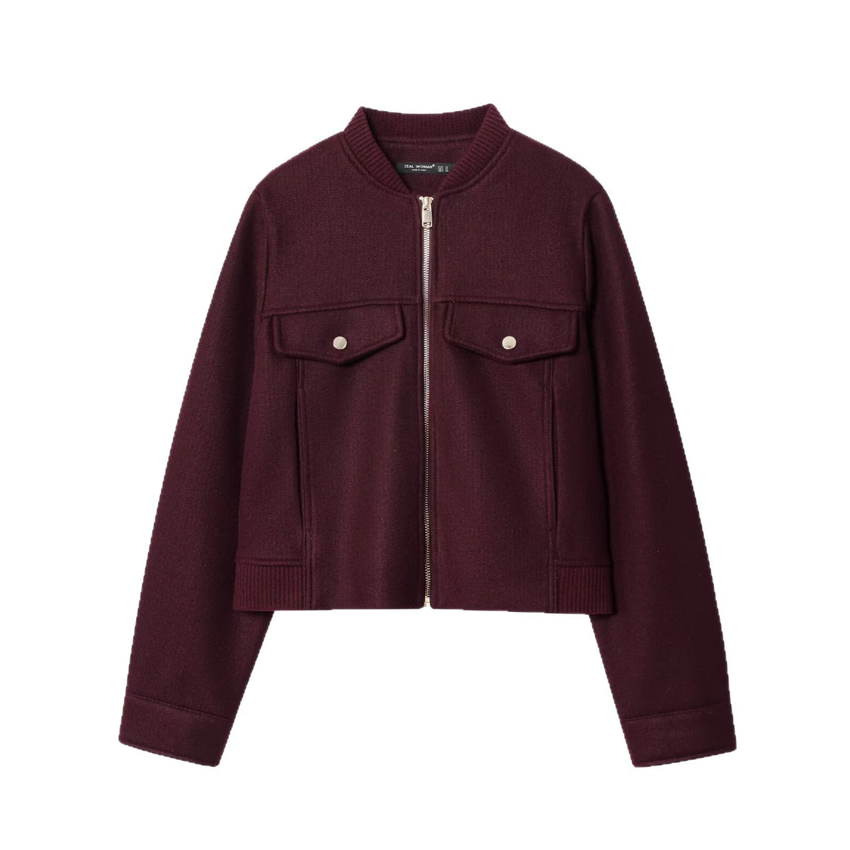 2025 New Autum Women's Clothing European and American Style Fashionable Round Neck Zipper Soft Short Jacket 4968032