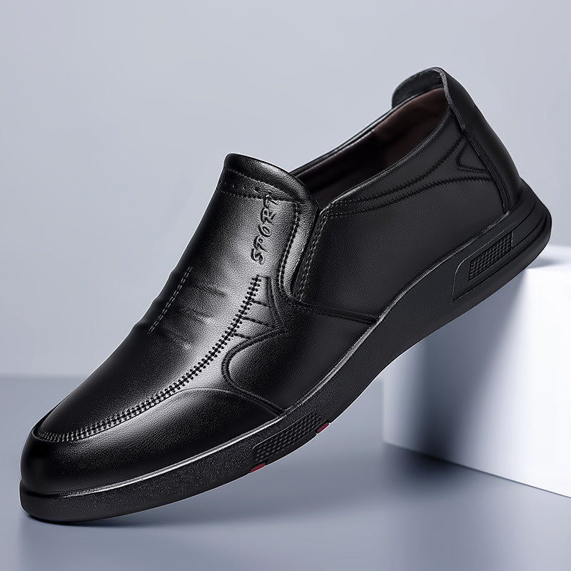 Men's Casual Leather Shoes, Men's 2026 Spring New Style, Versatile Shoes for Middle-Aged and Elderly Dads, Men's High-End Genuine Leather Loafers
