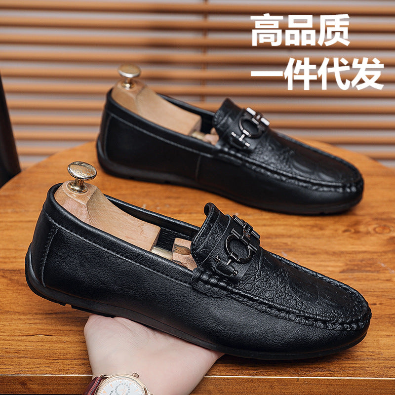 Explosions bean shoes men's 2025 new pedal lazy loafers high-end men's shoes cross-border live a generation of hair