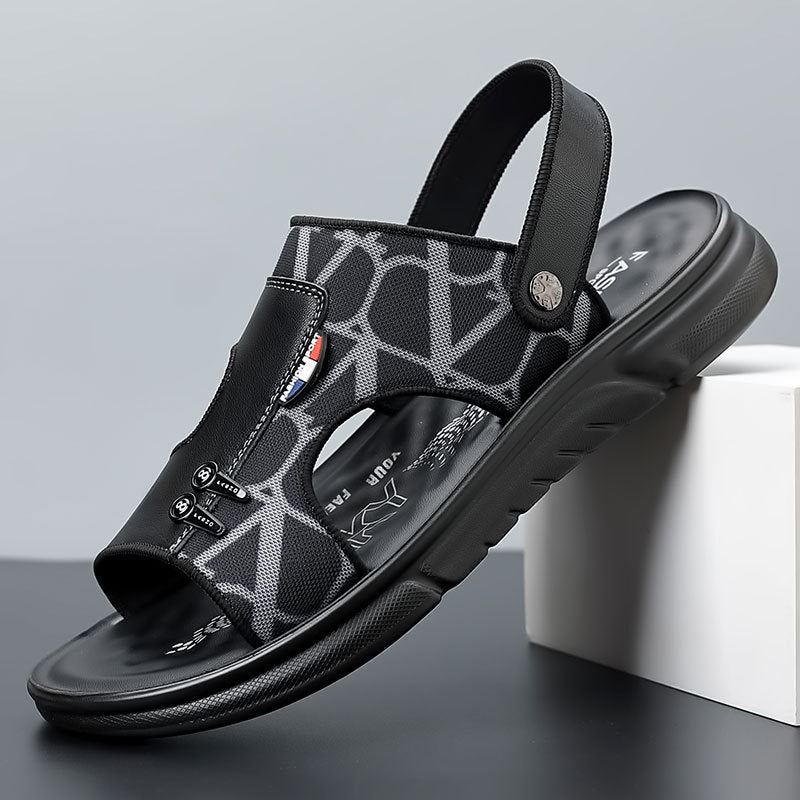 Men's Sandals 2026 New Summer Non-Slip Casual Dual-Wear Beach Shoes Men's Genuine Leather Soft-Soled Sandals Men's Trendy Style