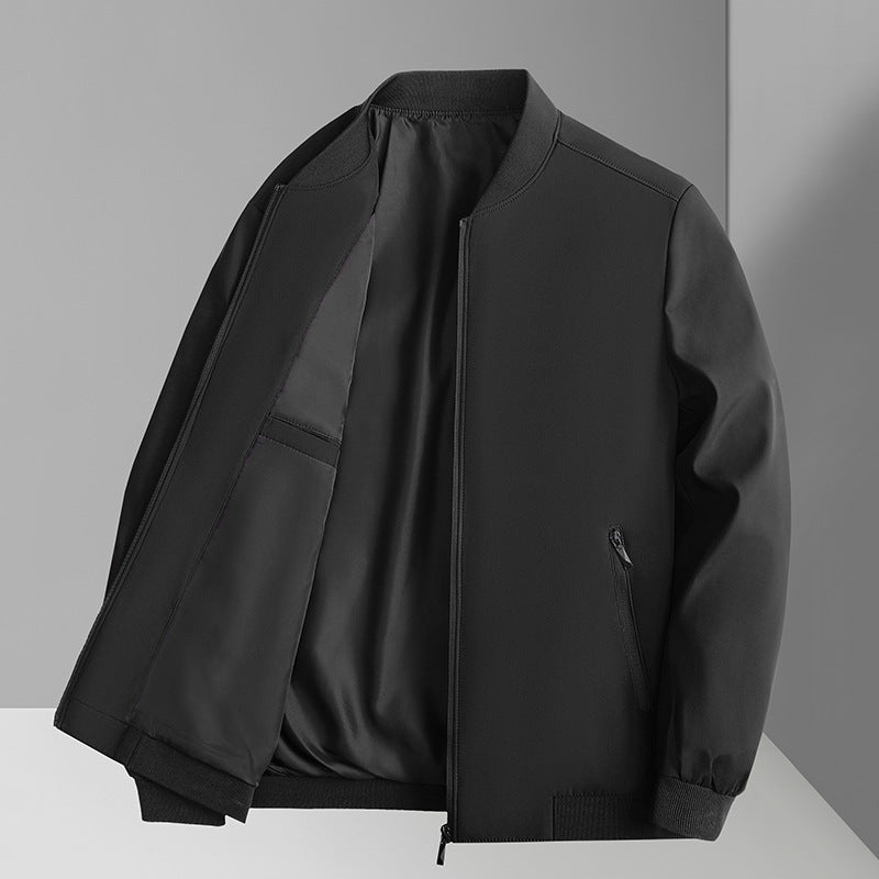 Jacket Men's Spring and Autumn New Arrival Middle-Aged Dad's Casual All-Match Outerwear Solid Color Trendy Coat Jacket