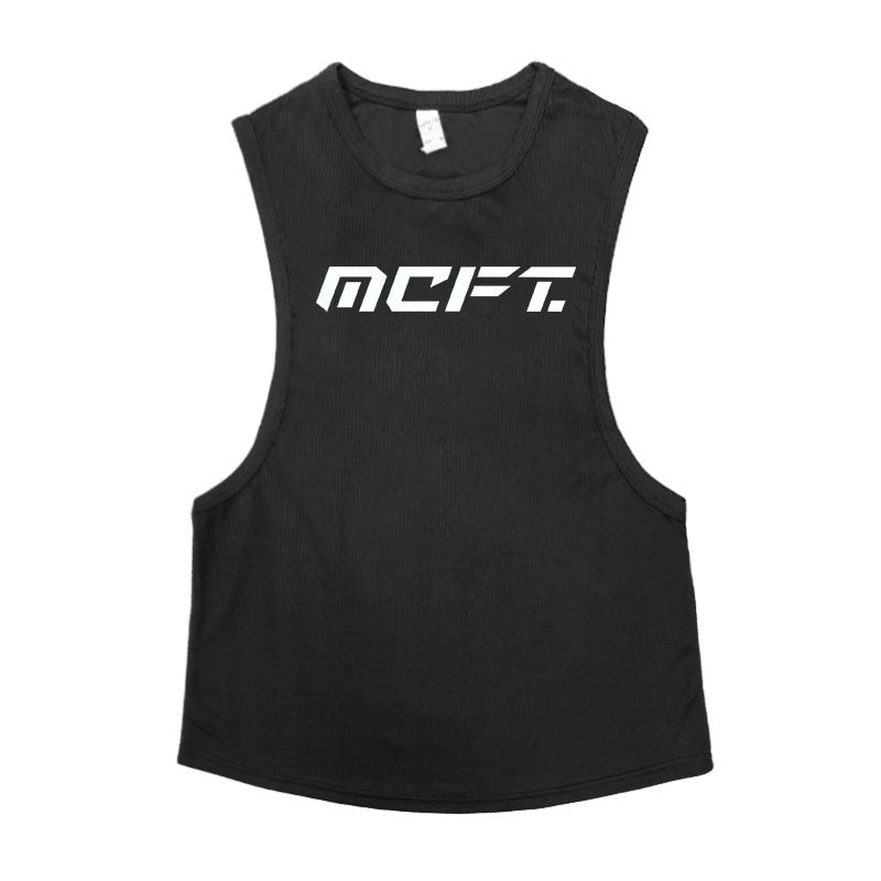 Muscle Men's Fitness Vest tight slim-fit quick-drying I-shaped vest breathable training T-shirt waistcoat sportswear American style
