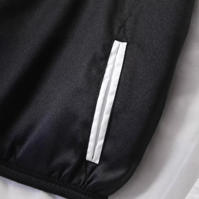 Long-term Spot Jacket Coat European and American Women's Flower Embroidered Jacket Two-sided Baseball Suit Women's Satin Jacket