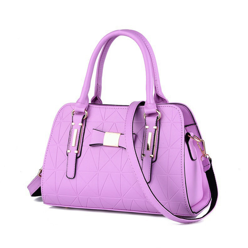 Bow women's bag embossed handbag foreign trade large capacity shoulder bag wholesale messenger bag simple mother bag