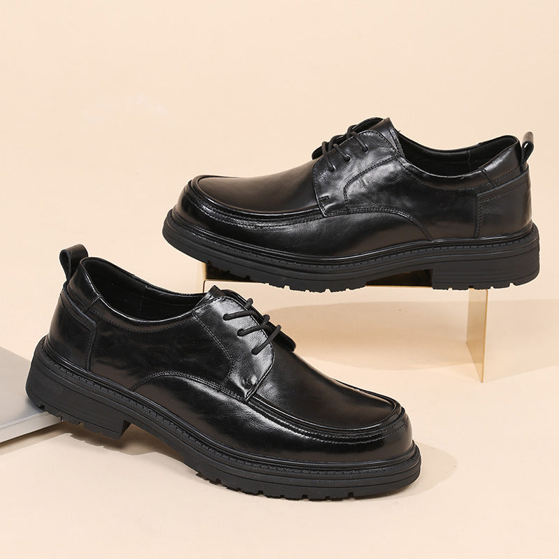 New Men's Shoes 2026 Spring New Style Genuine Leather Derby Shoes Men's Business Formal Leather Shoes Wedding Shoes Groom's Shoes