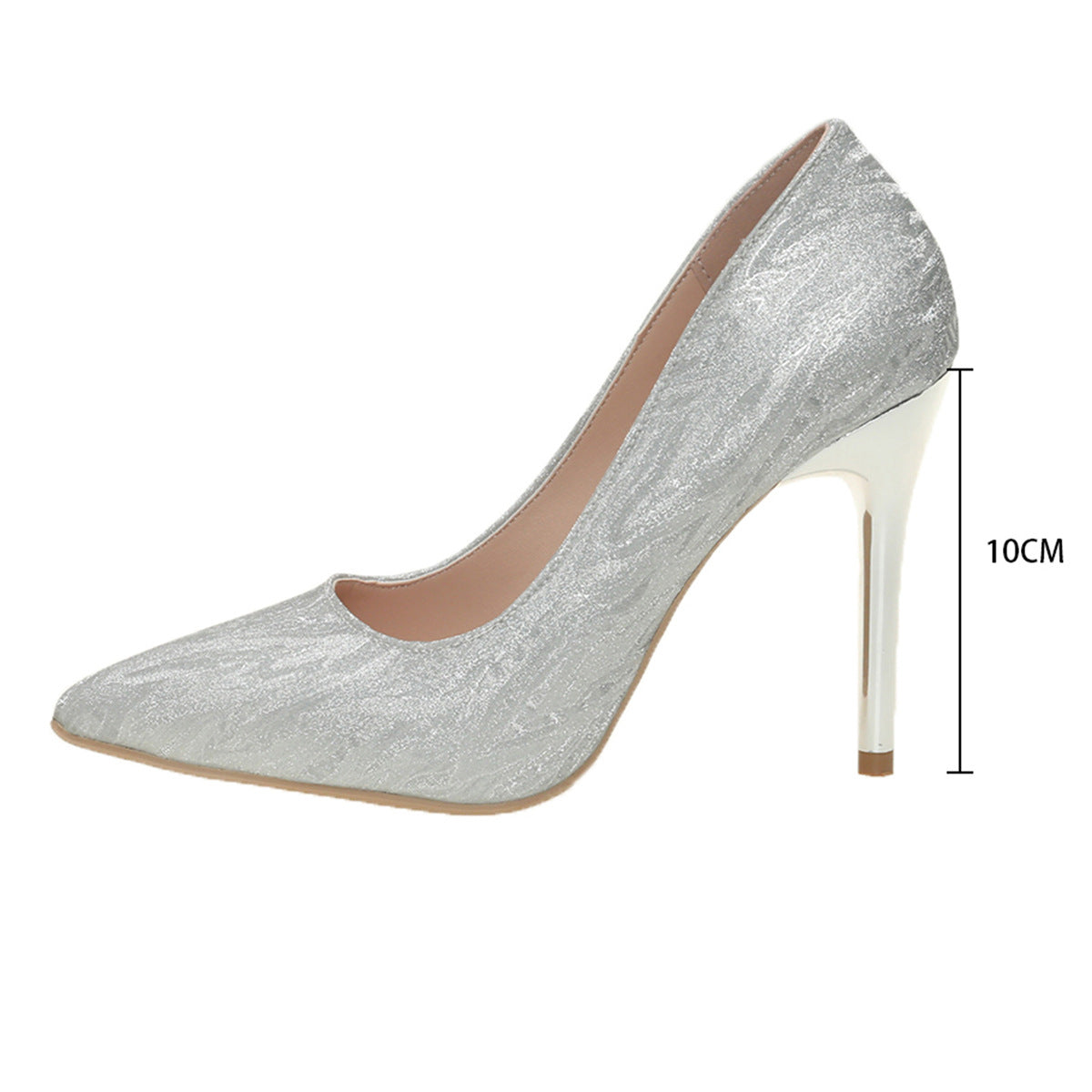 Cross-Mirror Outer Code Large Size High Heels Plus Size European and American Style Pointed Toe Pumps Women's Temperament Stiletto High Heels