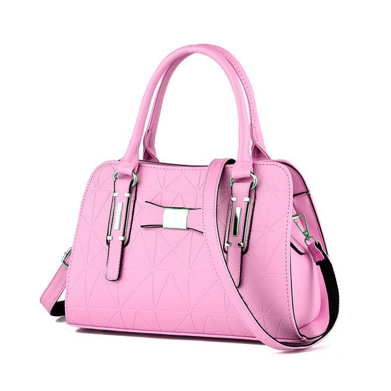Bow women's bag embossed handbag foreign trade large capacity shoulder bag wholesale messenger bag simple mother bag