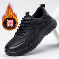Winter Men's Shoes New Thick-Soled Sports Casual Leather Shoes Lace-Up Men's Casual Shoes Versatile Fleece-Lined Warm Shoes for Men
