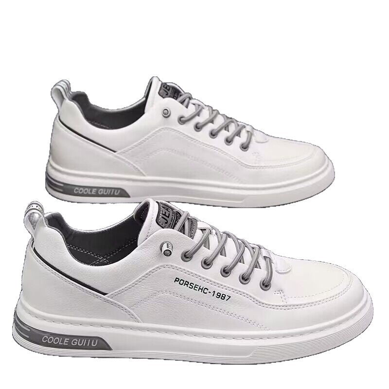 Men's Sneakers  New Trendy Casual Shoes Versatile Leather Shoes Men's Slip-On White Shoes Men