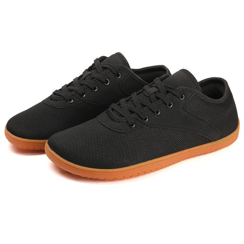 Factory Outlet Flying Woven Wide Shoe Last Barefoot Shoes Soft Sole Non-slip Indoor Fitness Shoes Couple Flat Foot Sports Casual Shoes