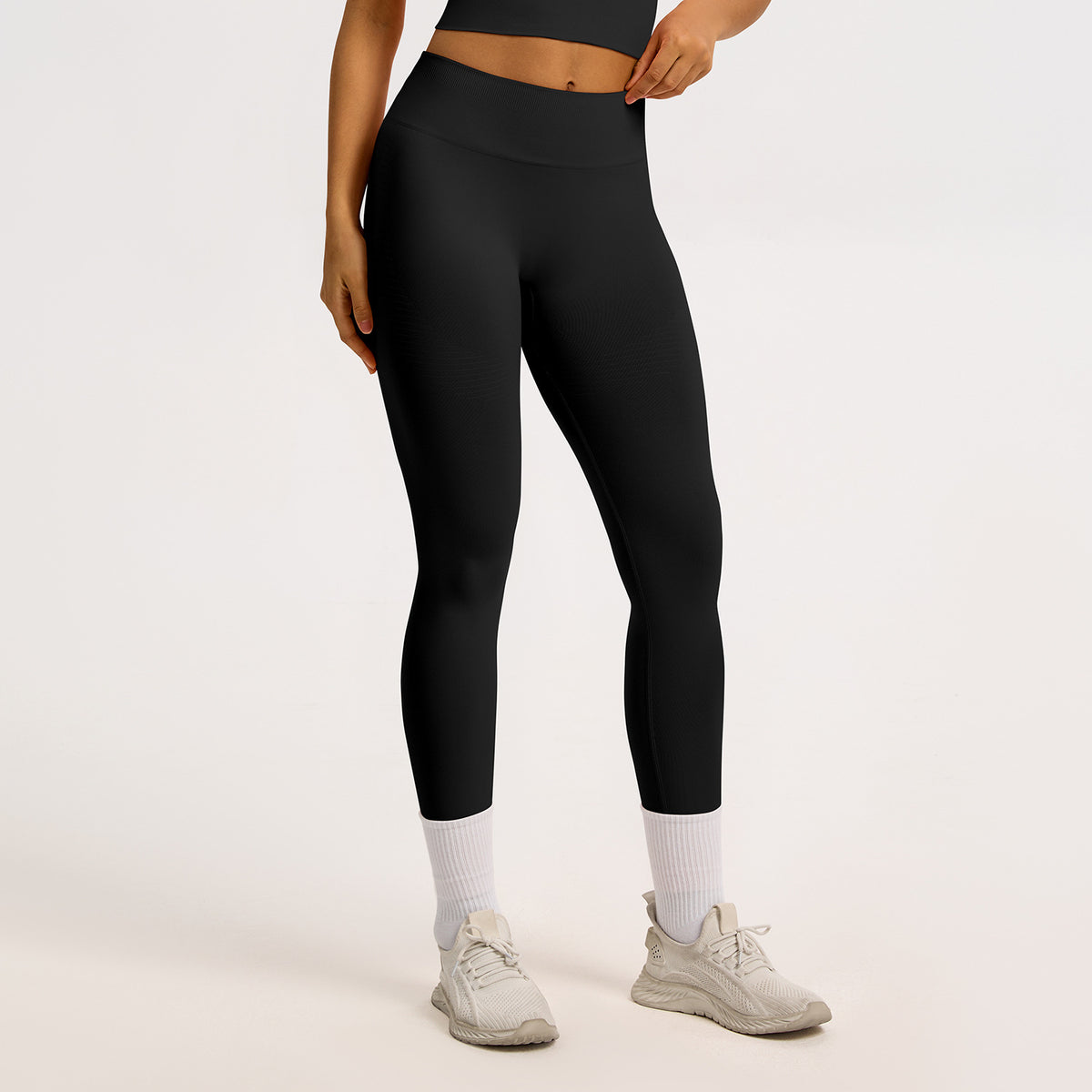 Cross-border Tight High Waist Hip Lifting Yoga Pants Women's Threaded Waist Tight Abdominal Fitness Pants High Elastic Outer Wear Running Pants