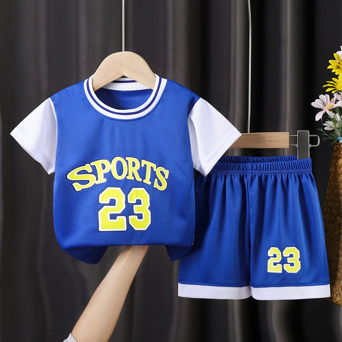 Children's short-sleeved ball suit boys sportswear girls quick-drying breathable shorts big children's children's clothing wholesale