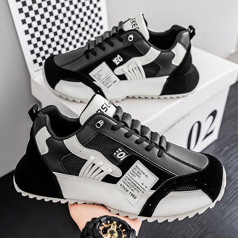 2025 Men's Shoes Autumn Breathable Versatile Slip-On Sneakers Casual Board Shoes Running Thick-Soled Height-Increasing Dad Shoes
